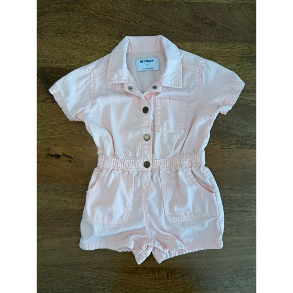 Old Navy Toddler Girls Short-Sleeve Utility Romper 2T